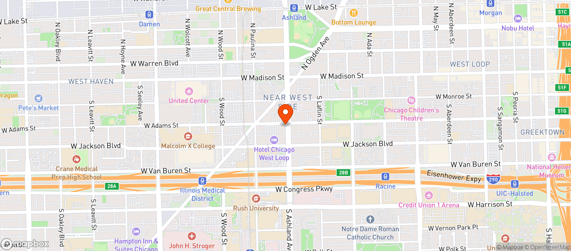 Map showing Epiphany Center For The Arts
