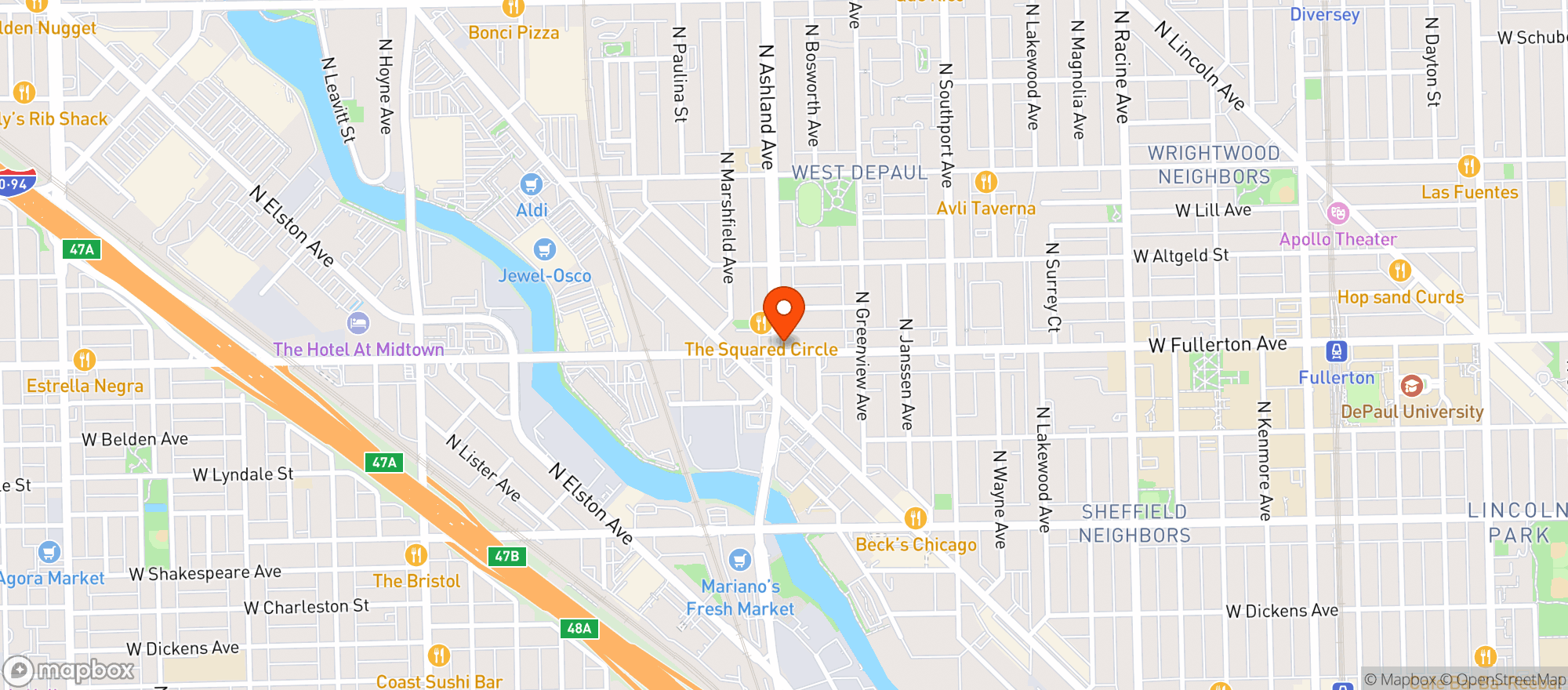 Map showing J & R Liquor & Food