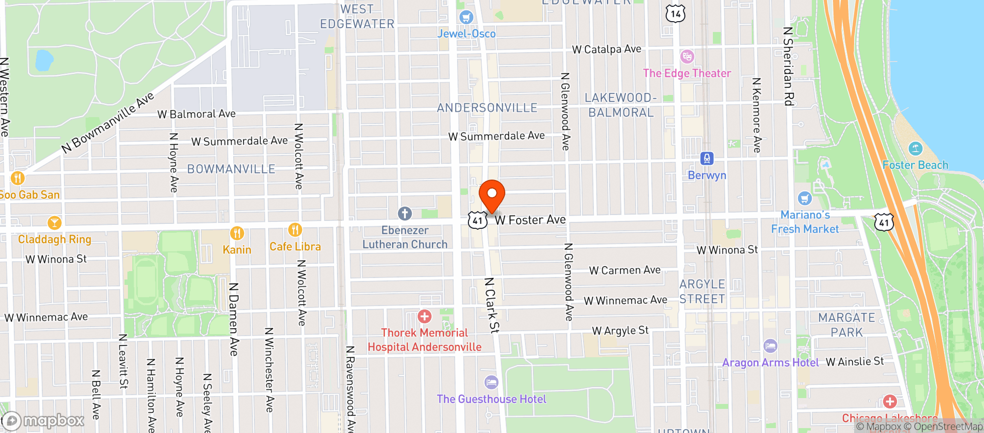 Map showing ANDERSONVILLE WINE SPIRIT