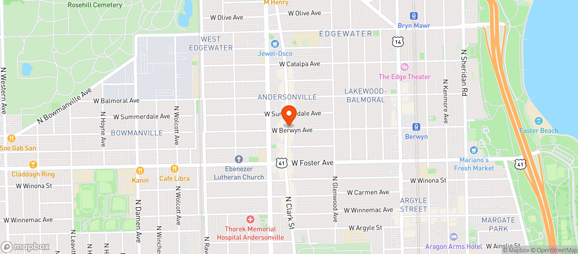 Map showing CBD Kratom Andersonville