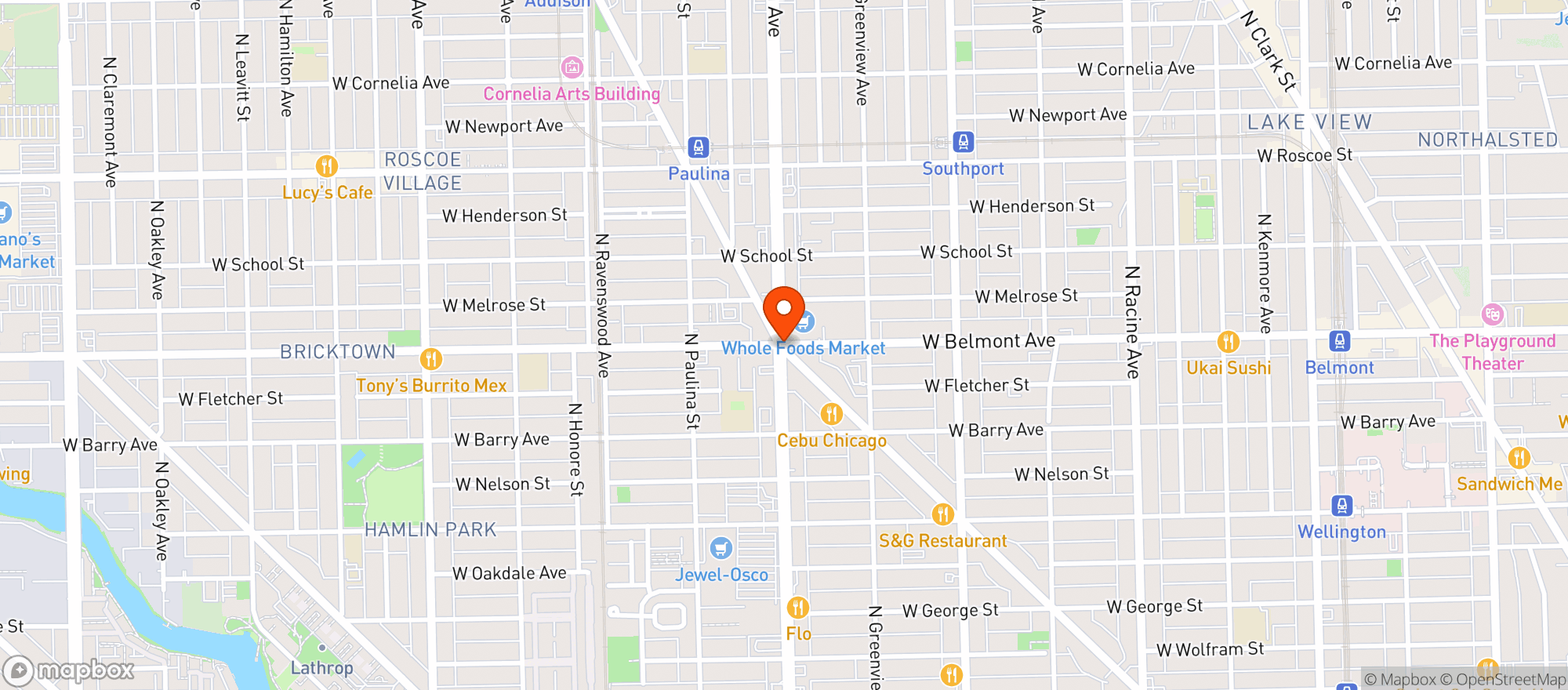 Map showing Whole Foods Market - Lakeview
