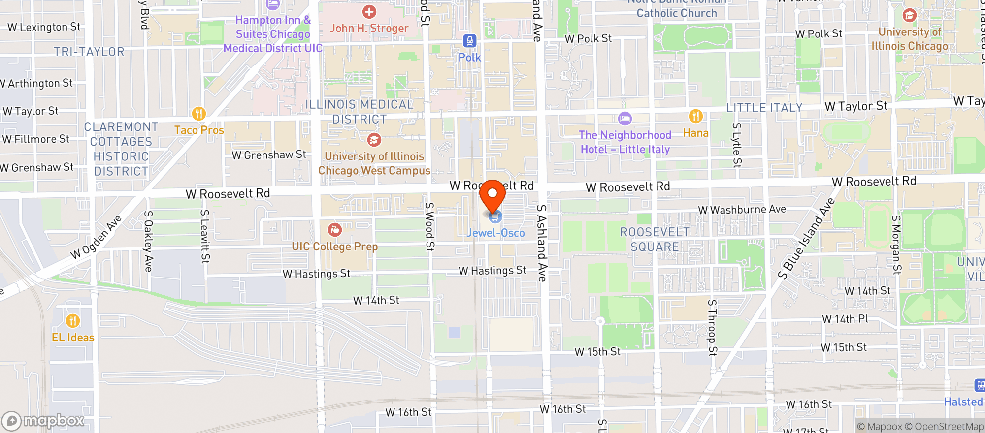 Map showing Jewel Osco #3344