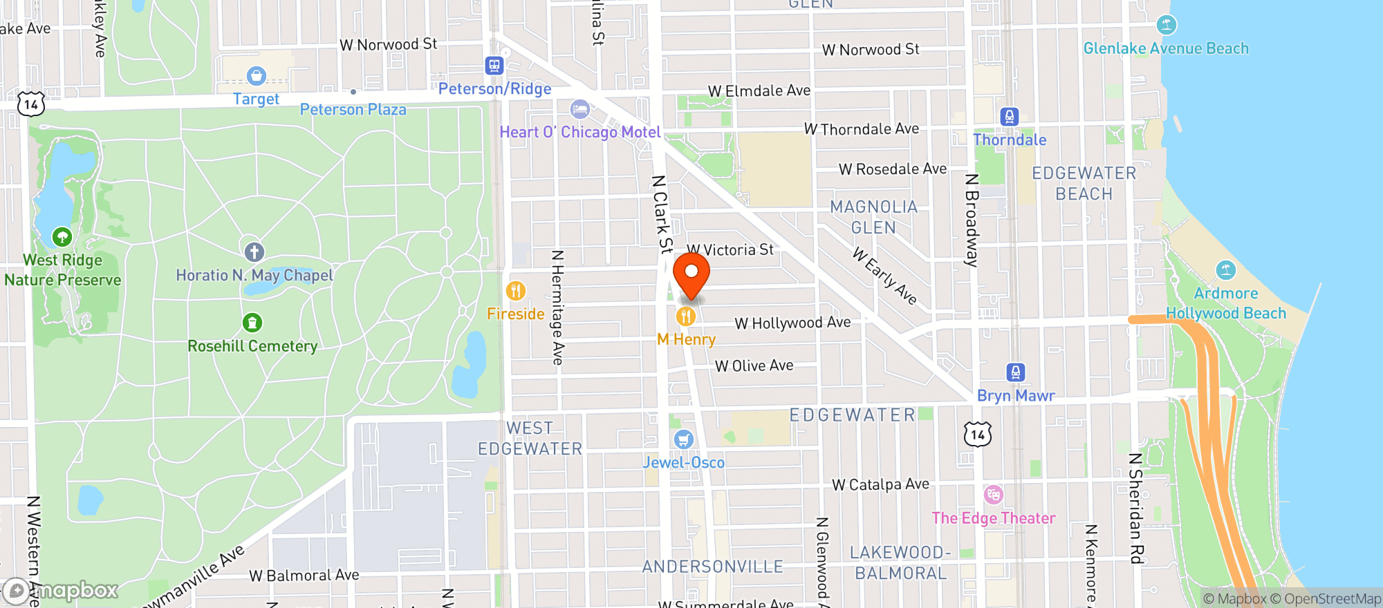 Map showing Parsons Chicken & Fish