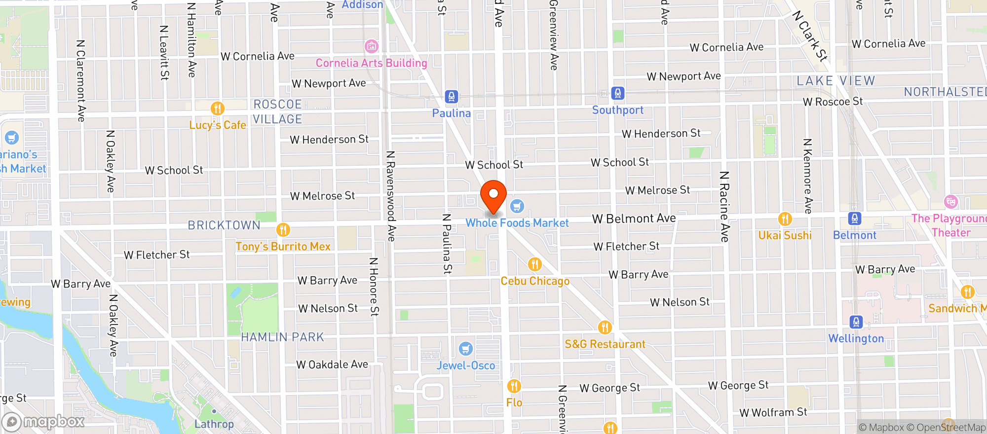 Map showing Garfield's Beverage - Lincoln Ave