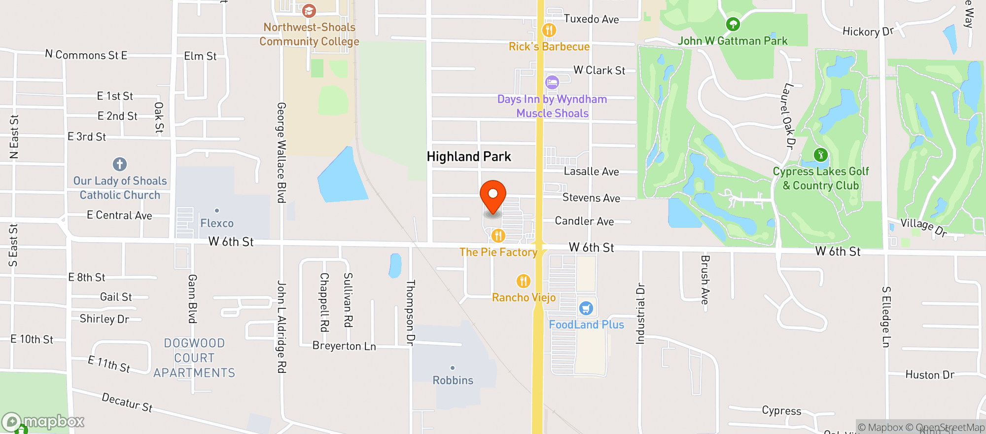 Map showing Publix