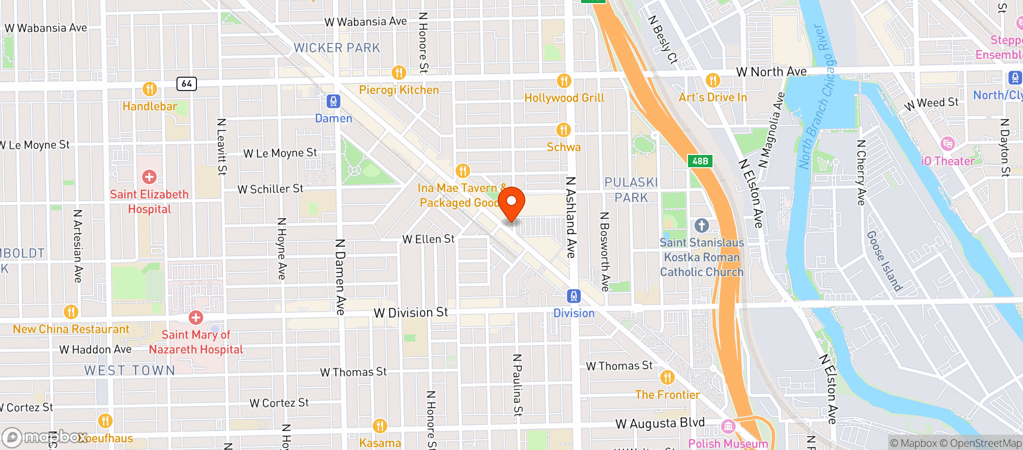 Map showing Garfield's Beverage