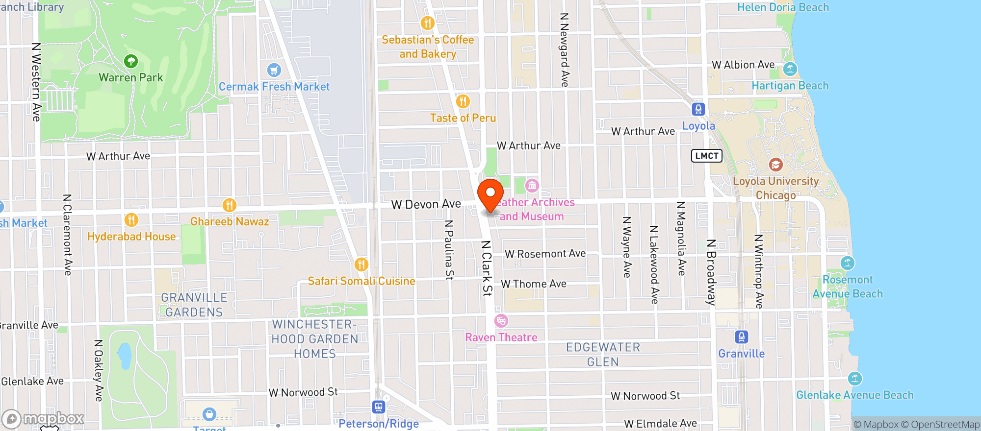 Map showing Randalls Pub
