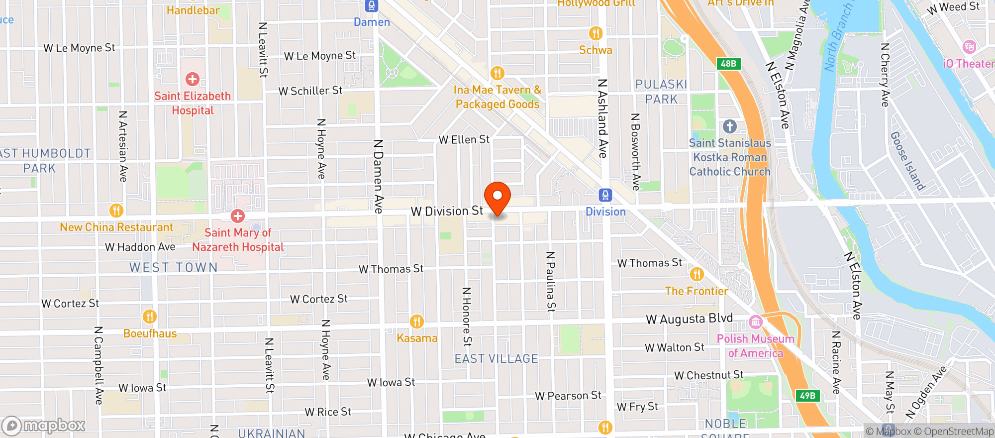 Map showing Division St. Liquors