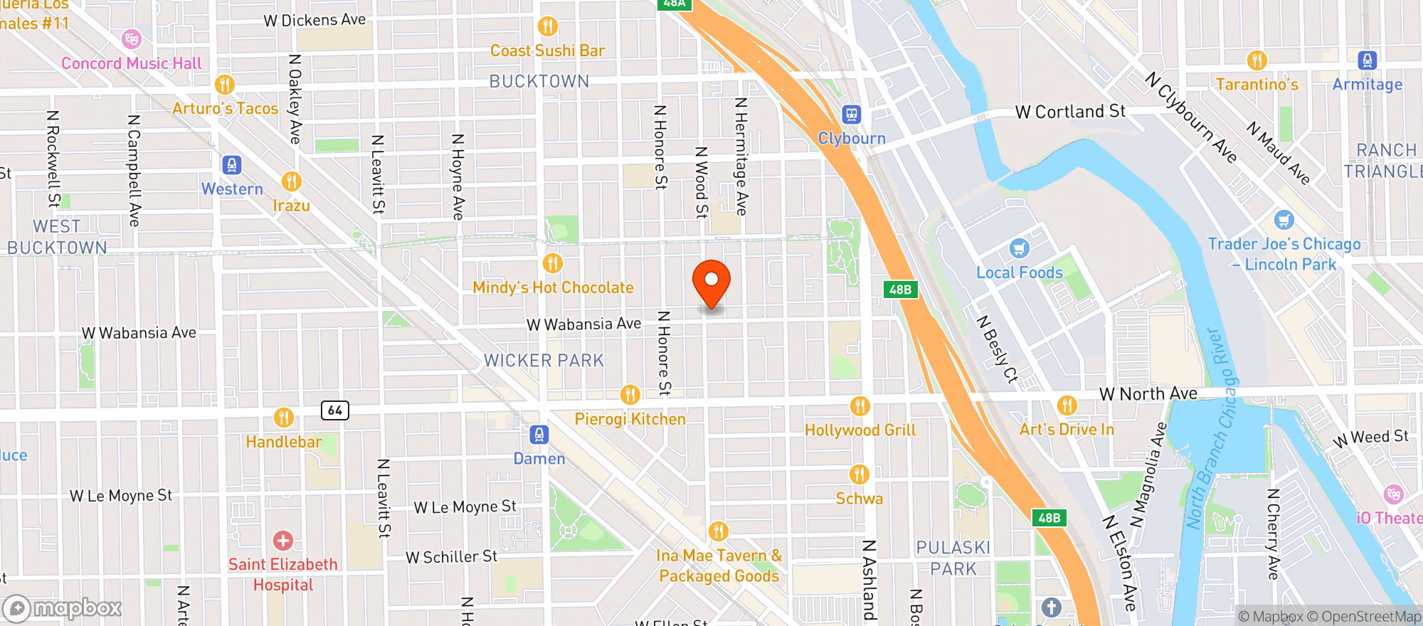 Map showing Bucktown Market