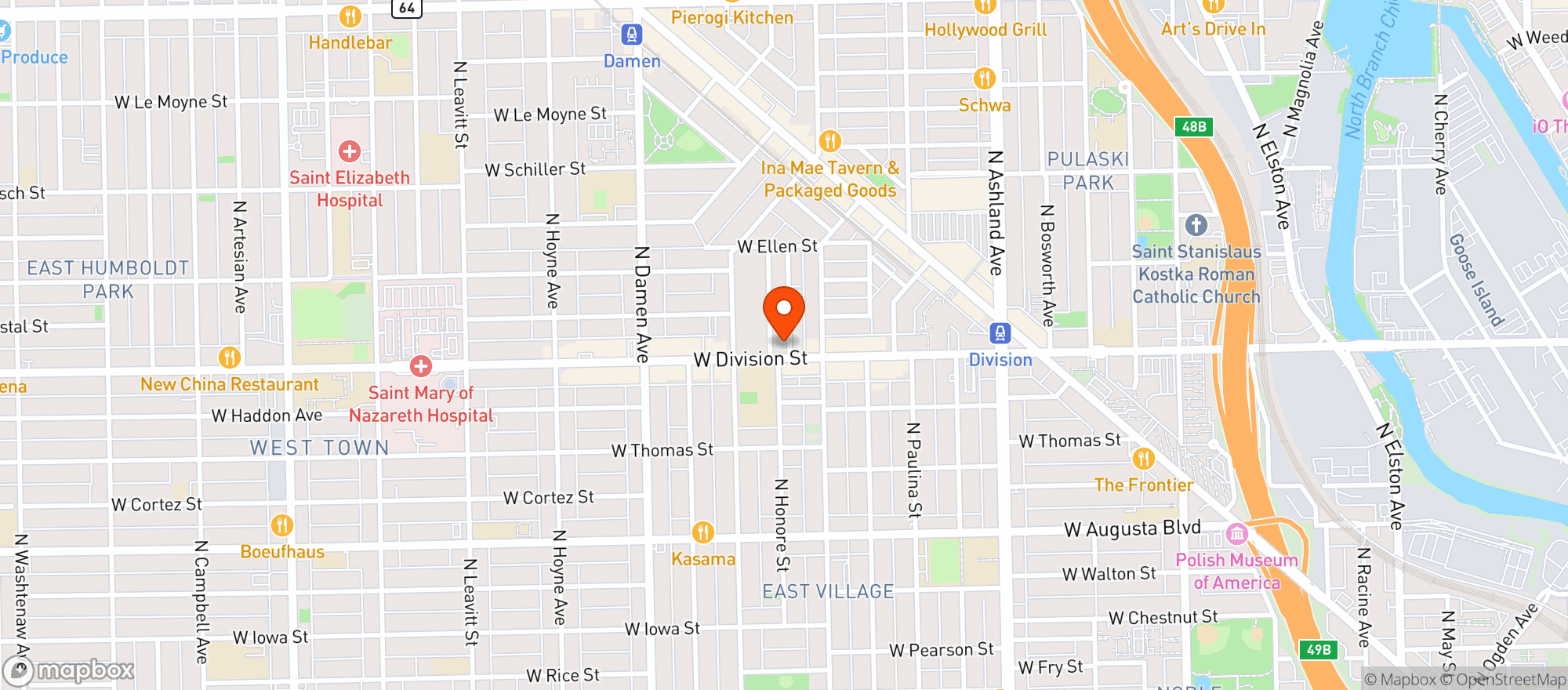 Map showing Parlor Pizza Bar