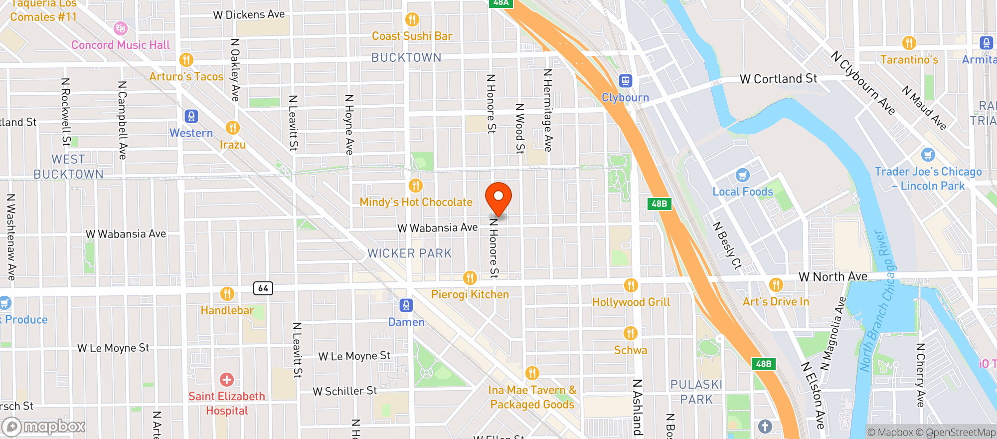 Map showing Club Lucky