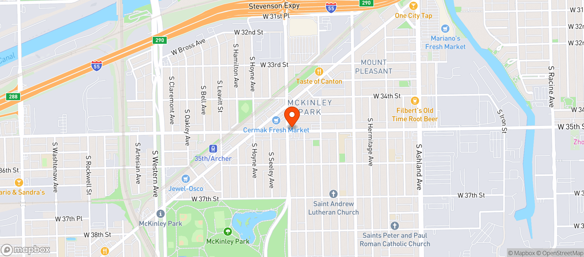 Map showing American Legion