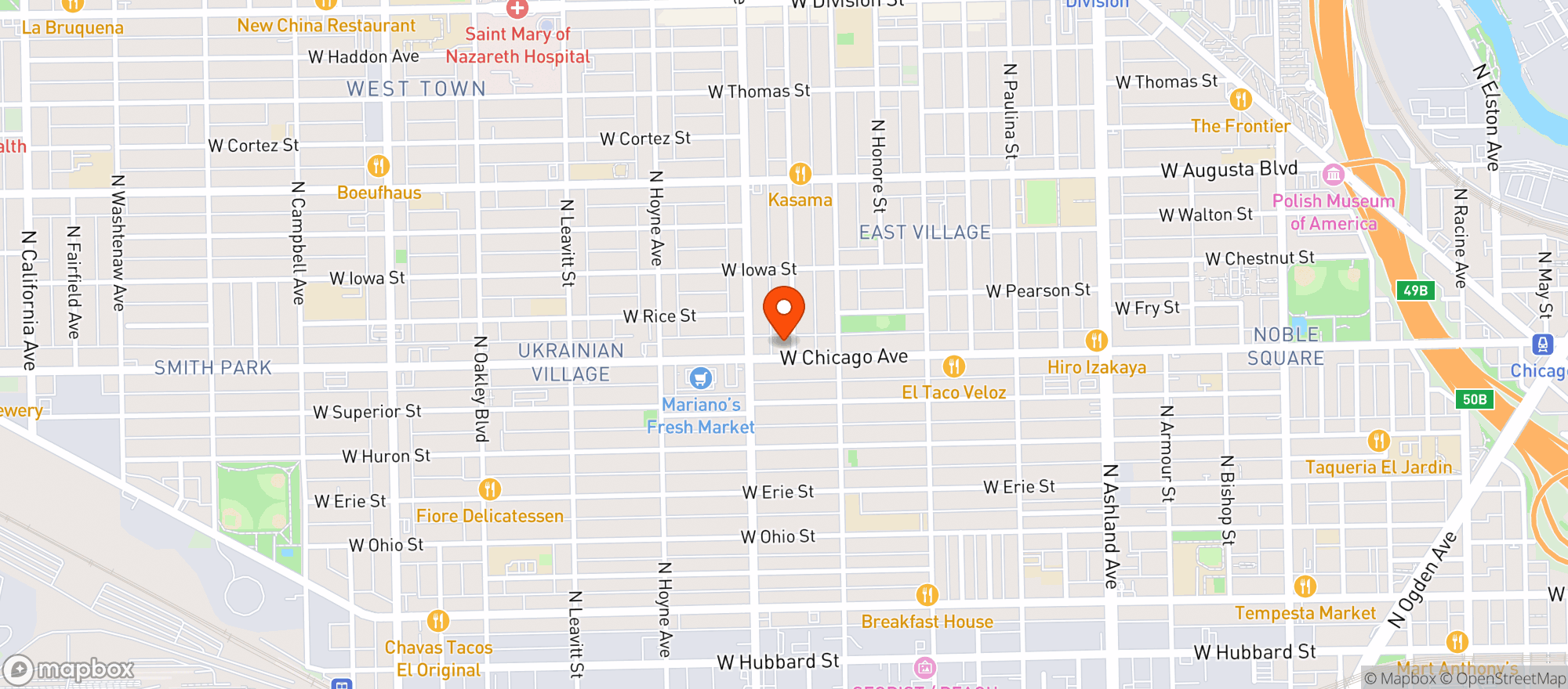 Map showing Dantes Tavern