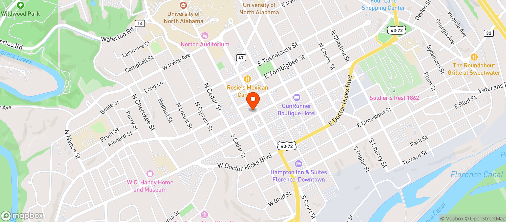 Map showing Senor Tequila Mexican Bar