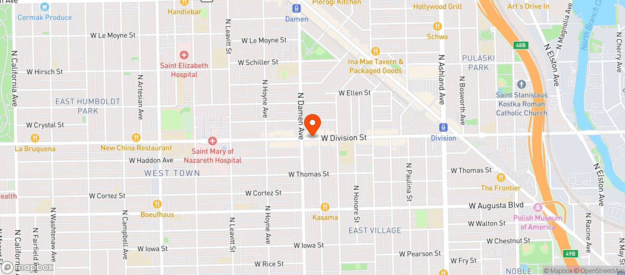 Map showing Black Hole Bar