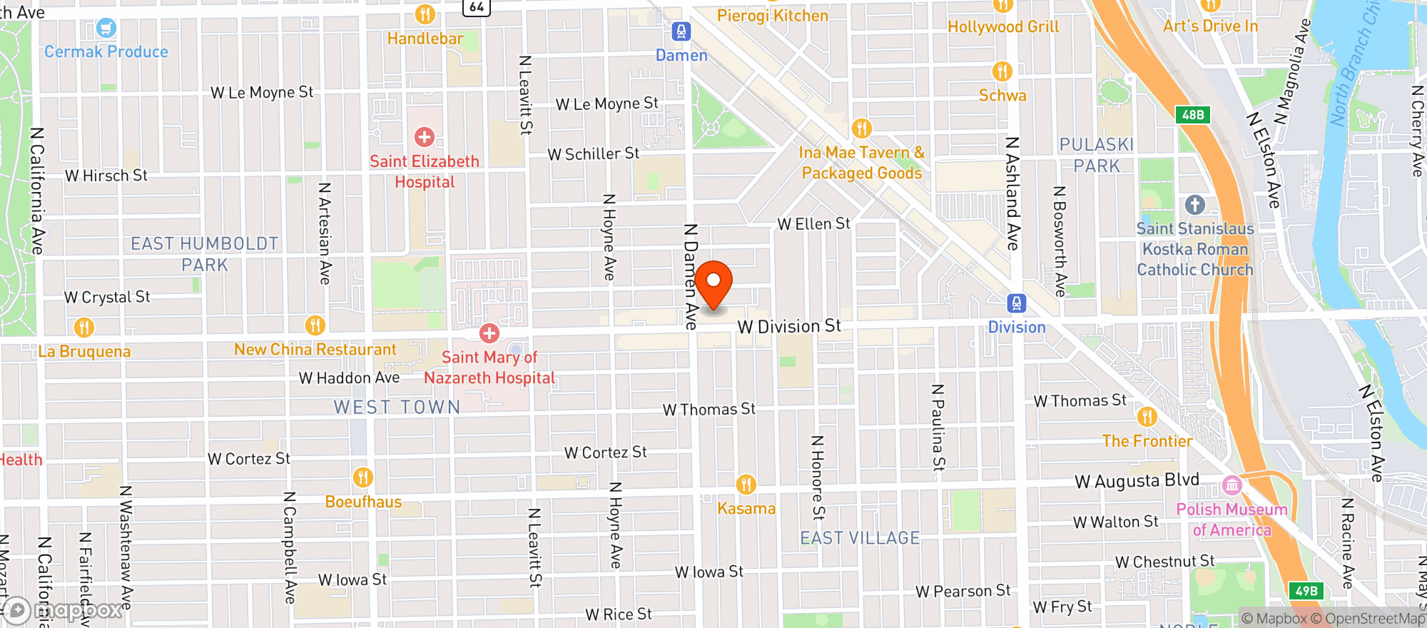 Map showing Easy Bar