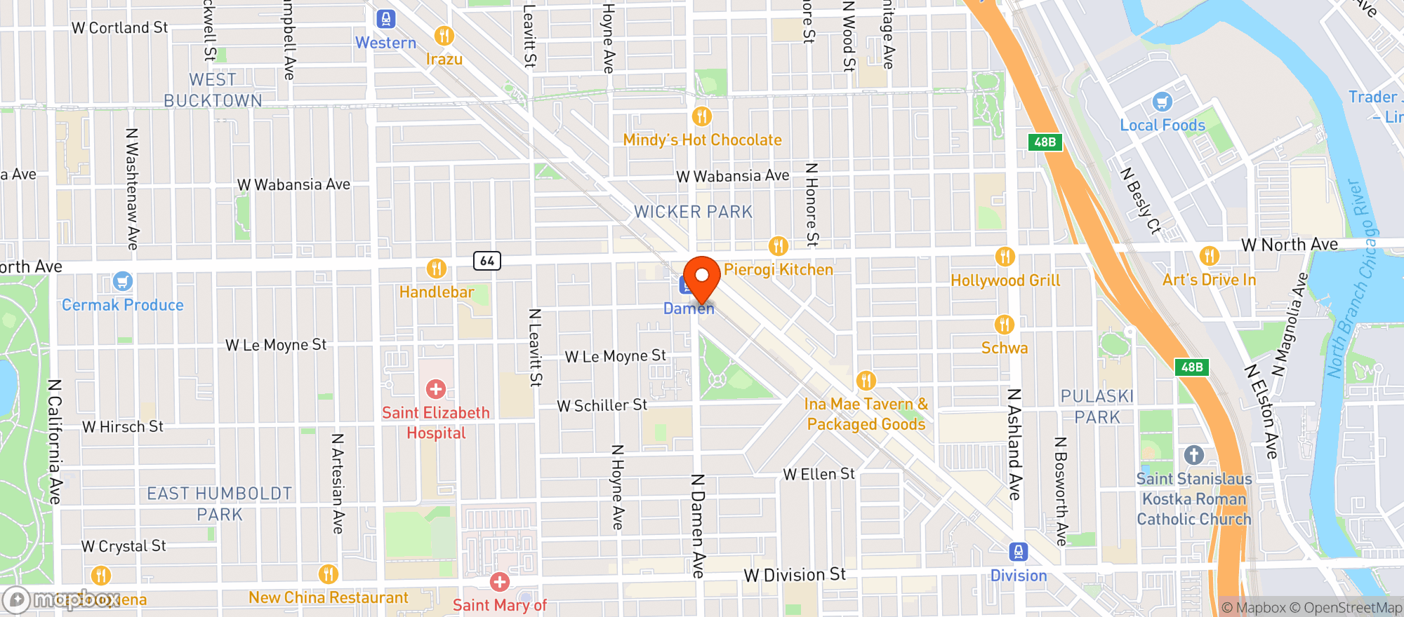 Map showing Big Star