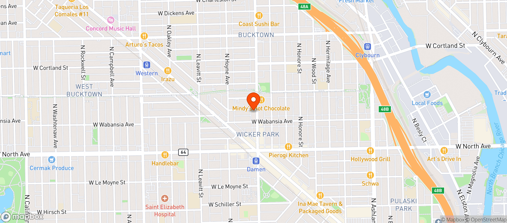 Map showing Ivy Hall Bucktown
