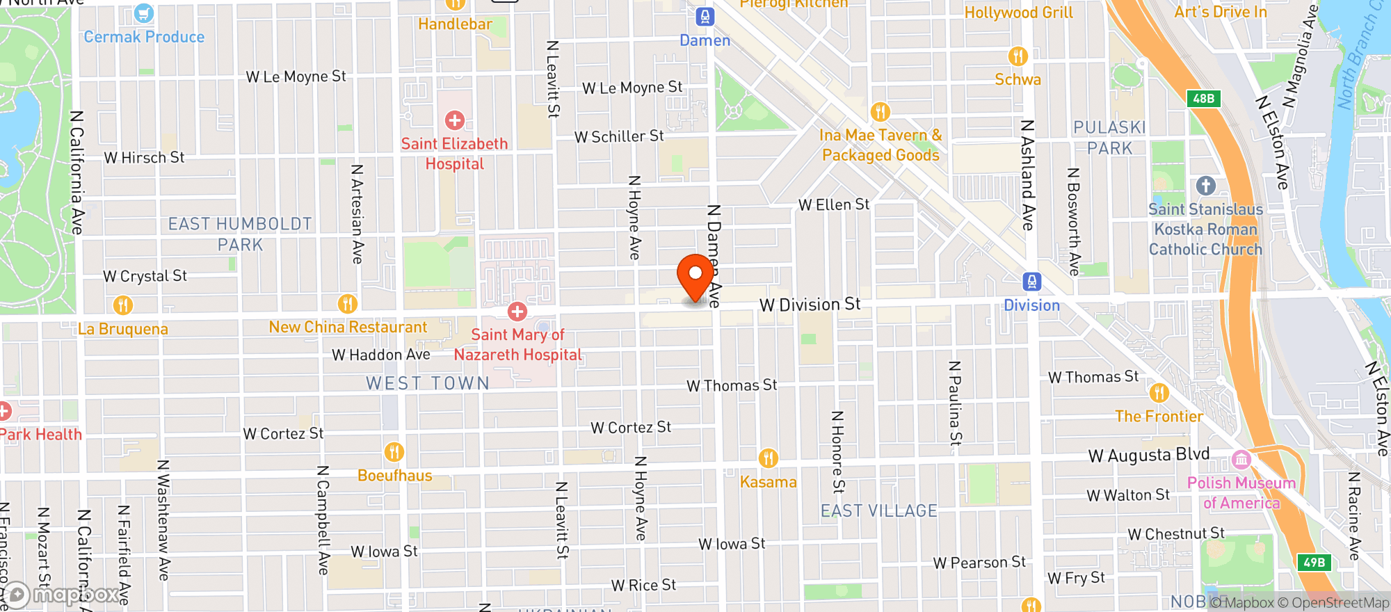Map showing Dog Haus