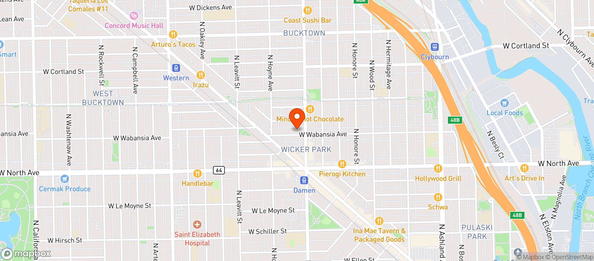 Map showing Olivia's Market
