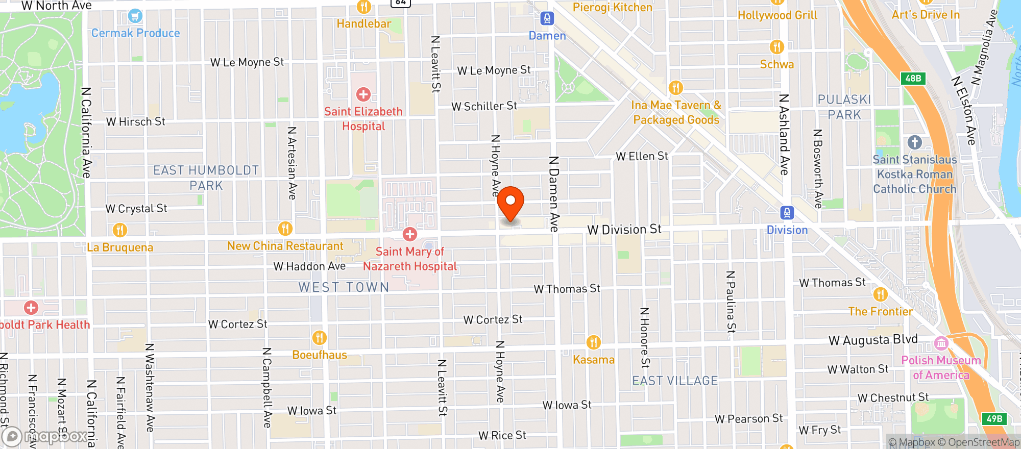 Map showing Mr P Beverage Depot