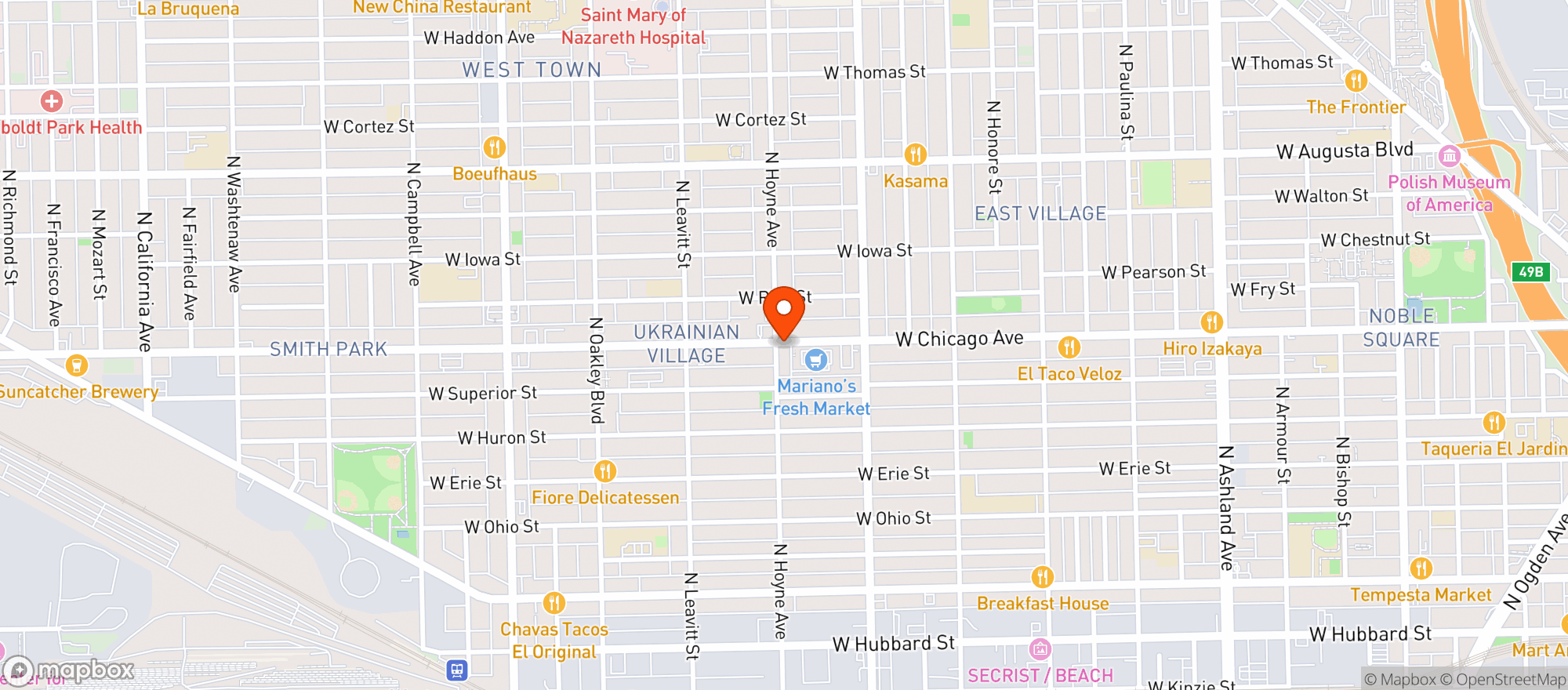 Map showing Marianos Fresh Market