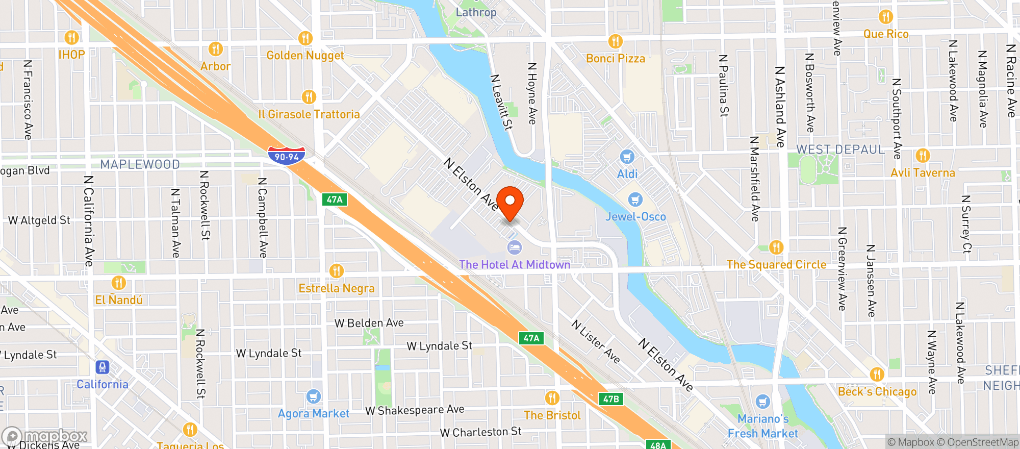 Map showing Fresh Thyme