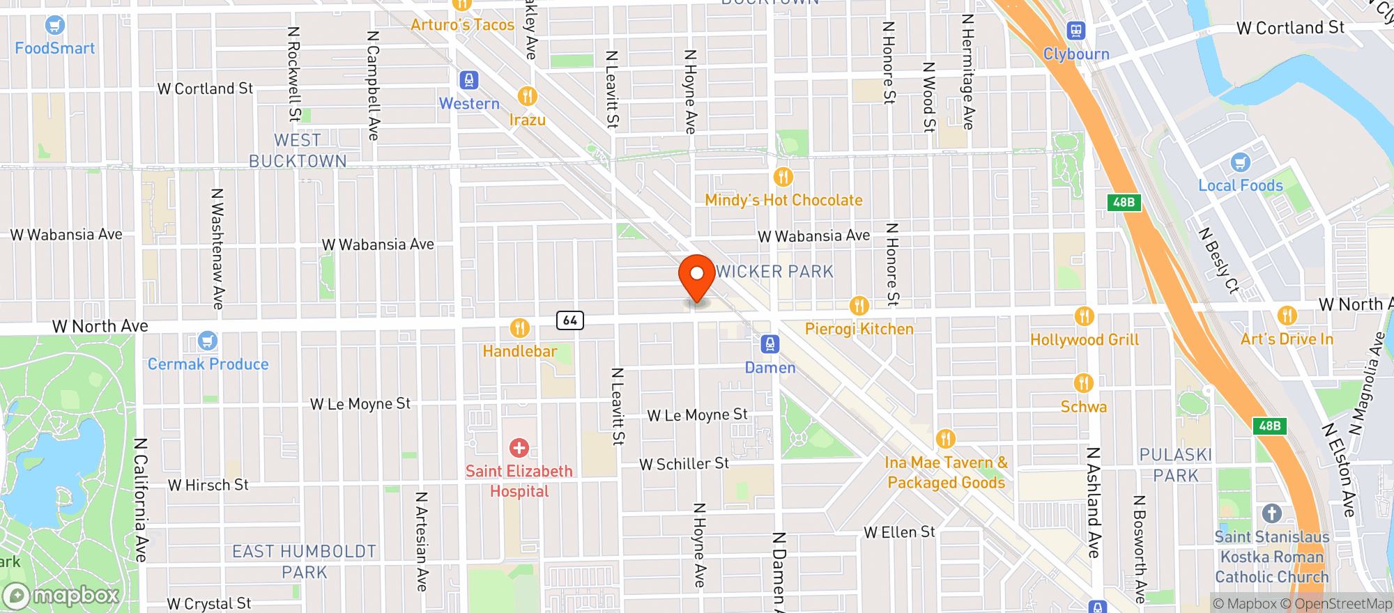 Map showing Go Grocer