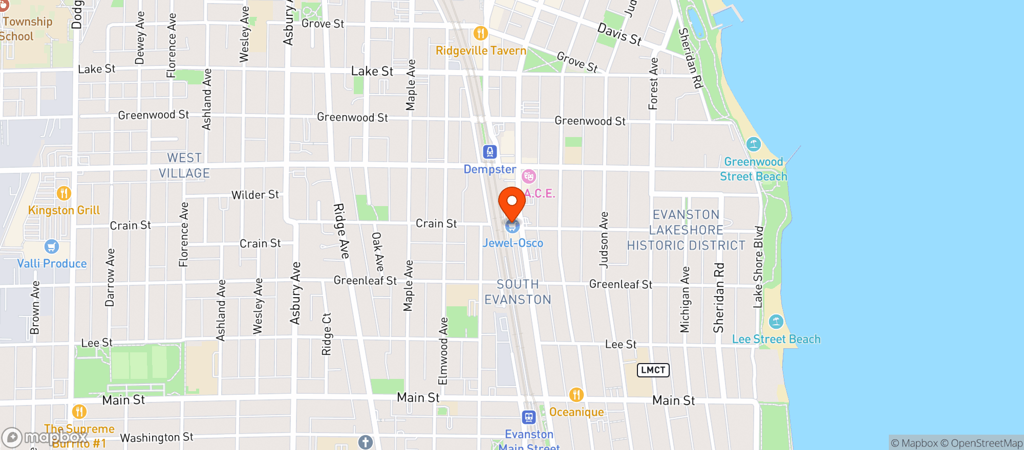 Map showing Osco Drug #3428