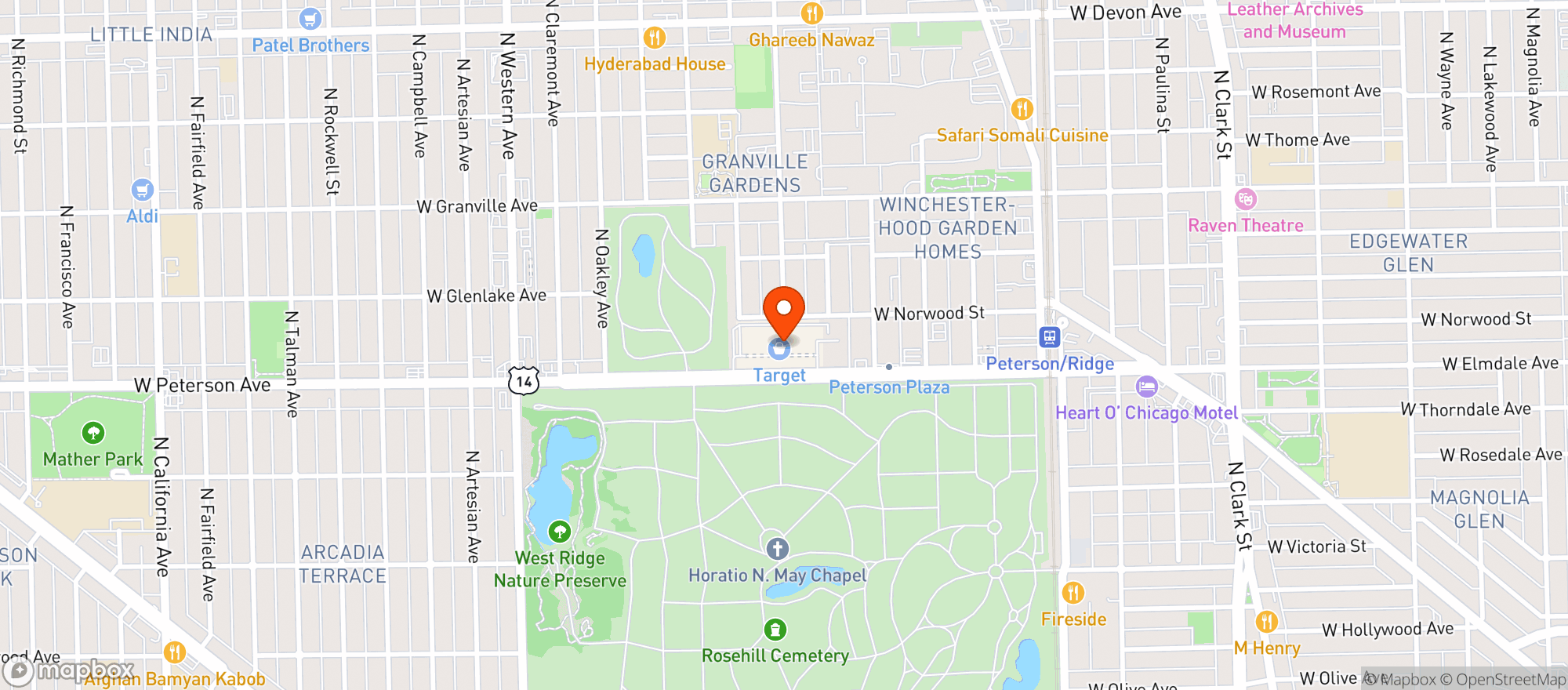 Map showing Target