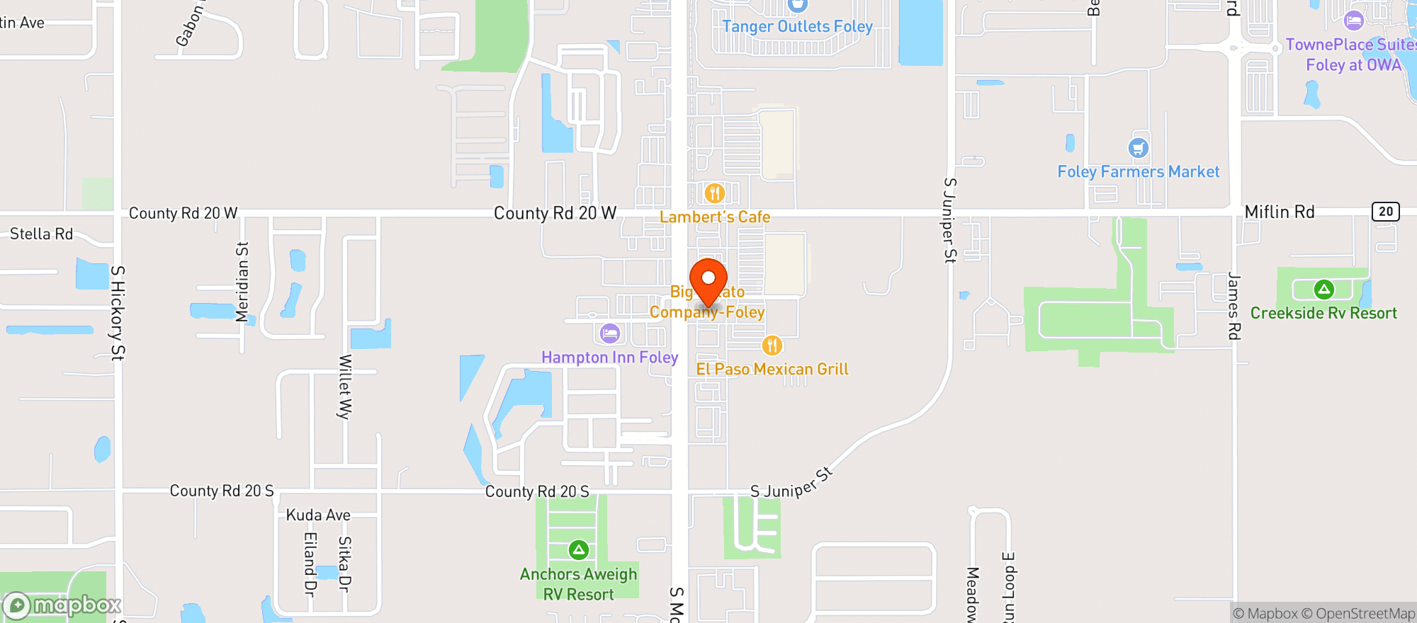 Map showing Tom Thumb Convenience
