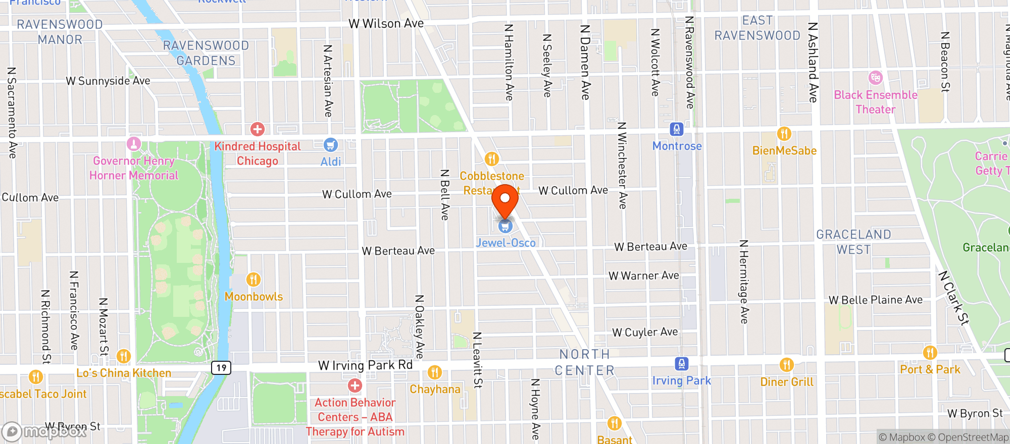 Map showing Jewel Osco