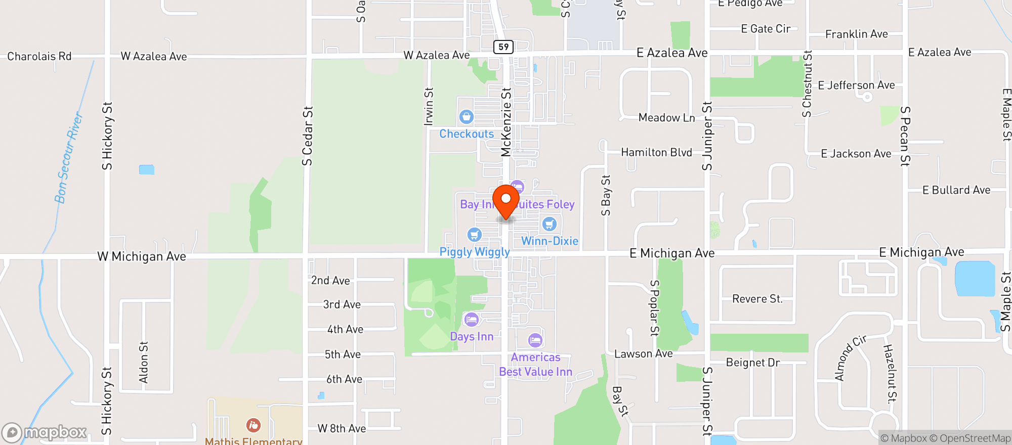 Map showing Corner Market