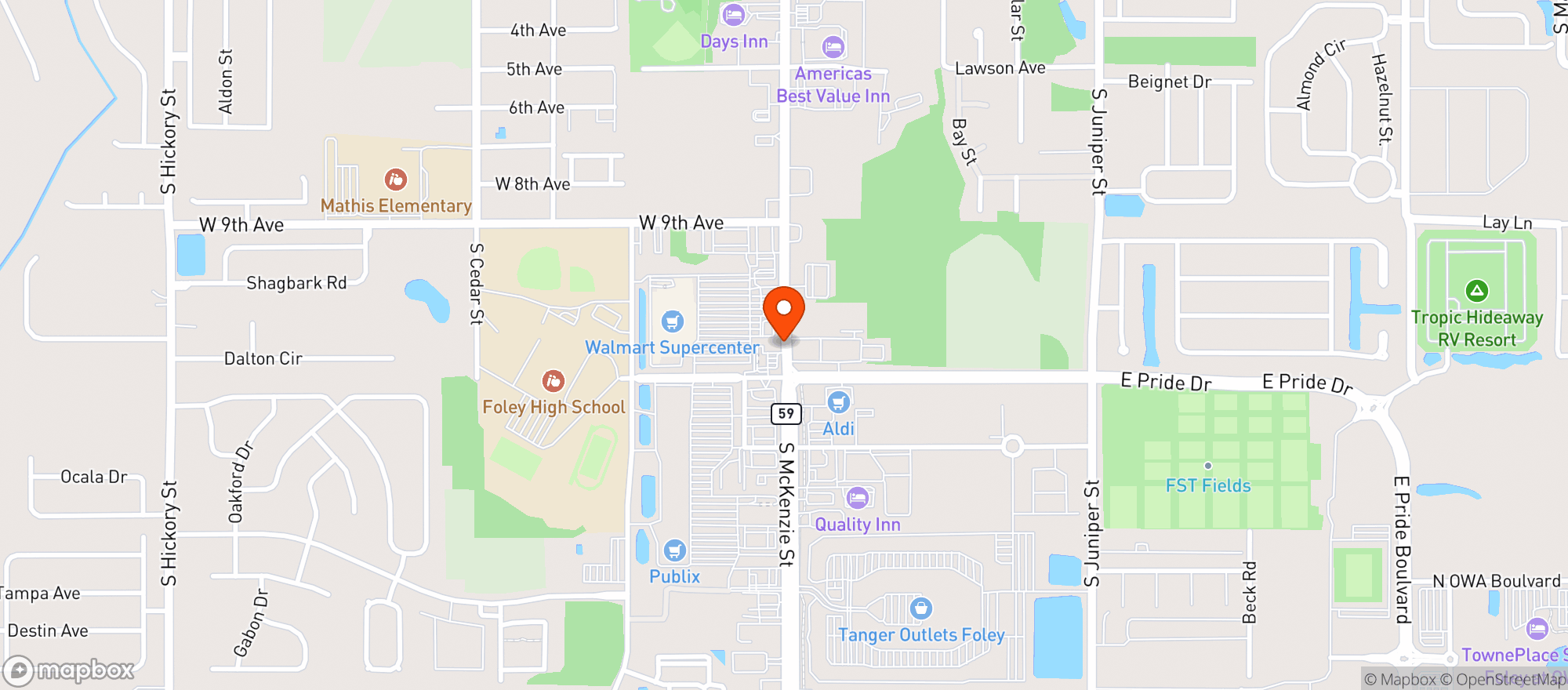 Map showing Walmart Supercenter