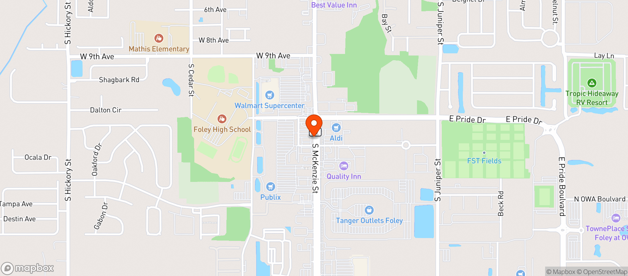 Map showing Legacy Spirits