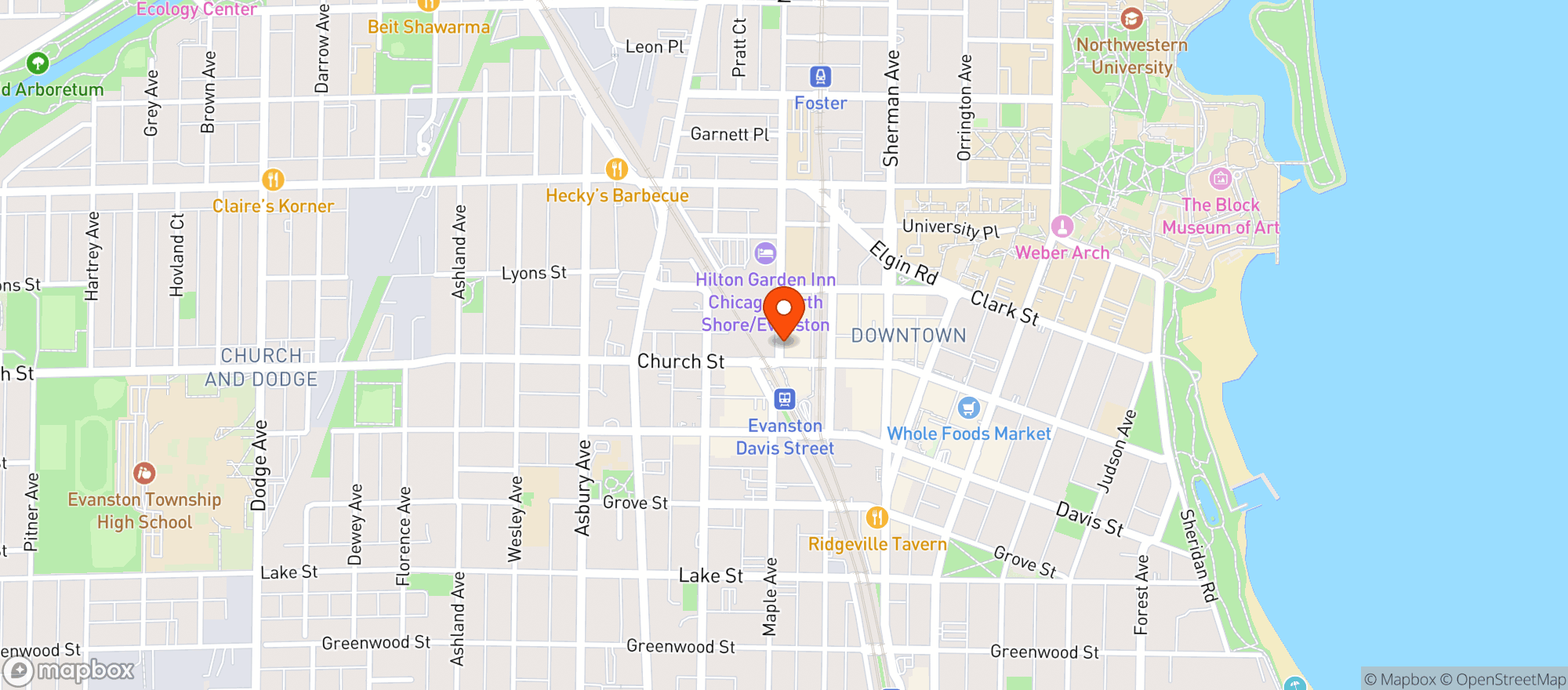 Map showing World Market Evanston