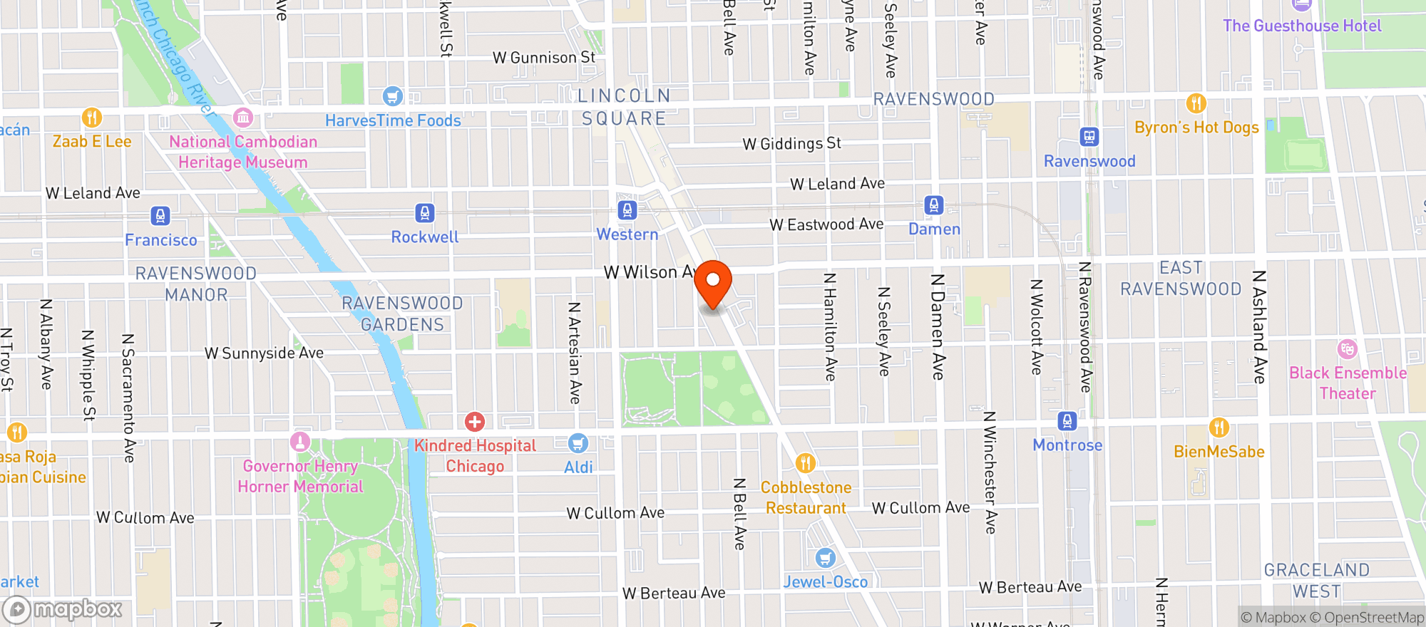 Map showing The Getaway Bar