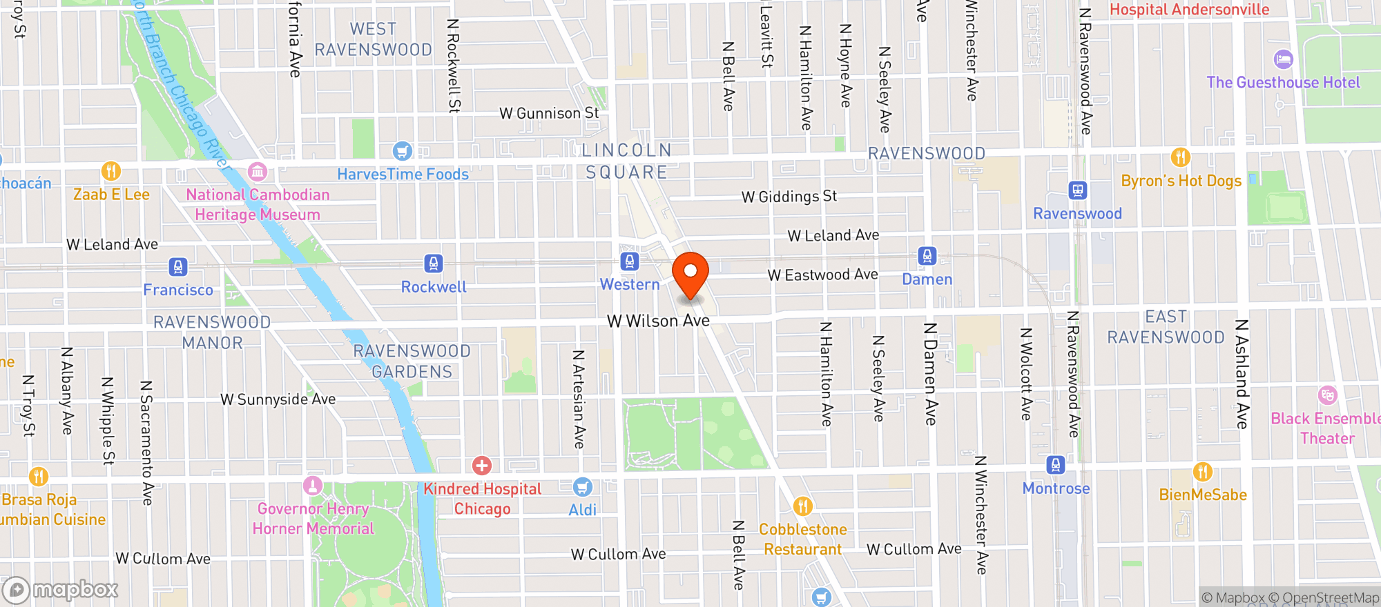 Map showing The Davis Theater/Sojourn
