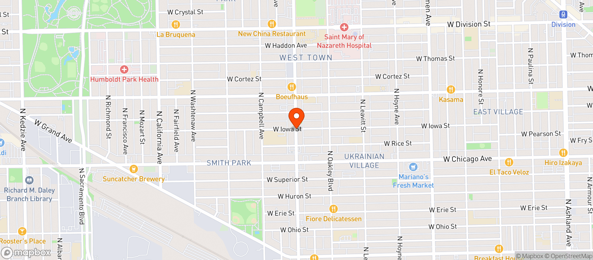 Map showing Rich's Delicatessen and Liquor