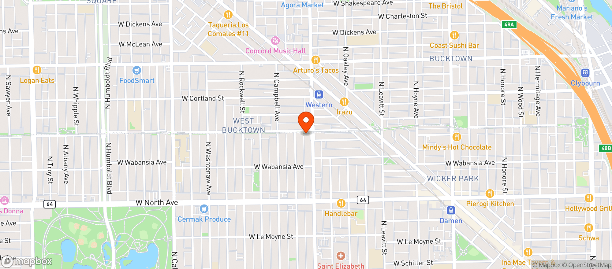 Map showing Wolf And Company Chicago