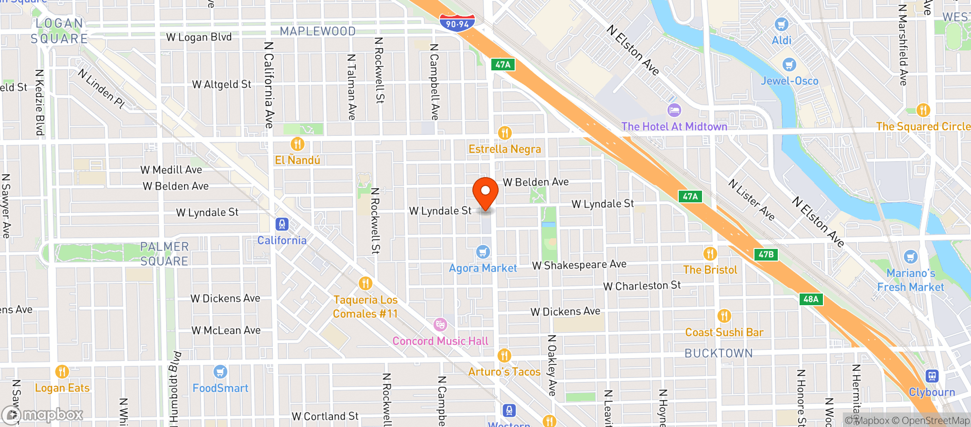 Map showing Western Wine & Spirits