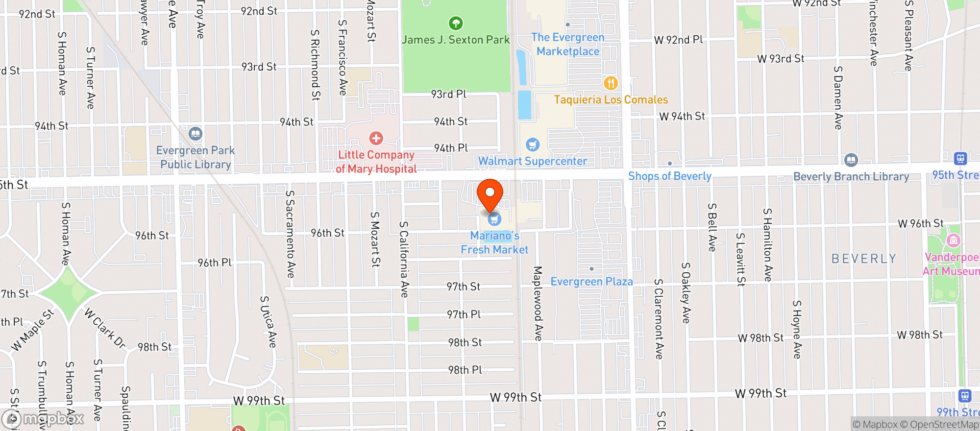 Map showing Mariano's