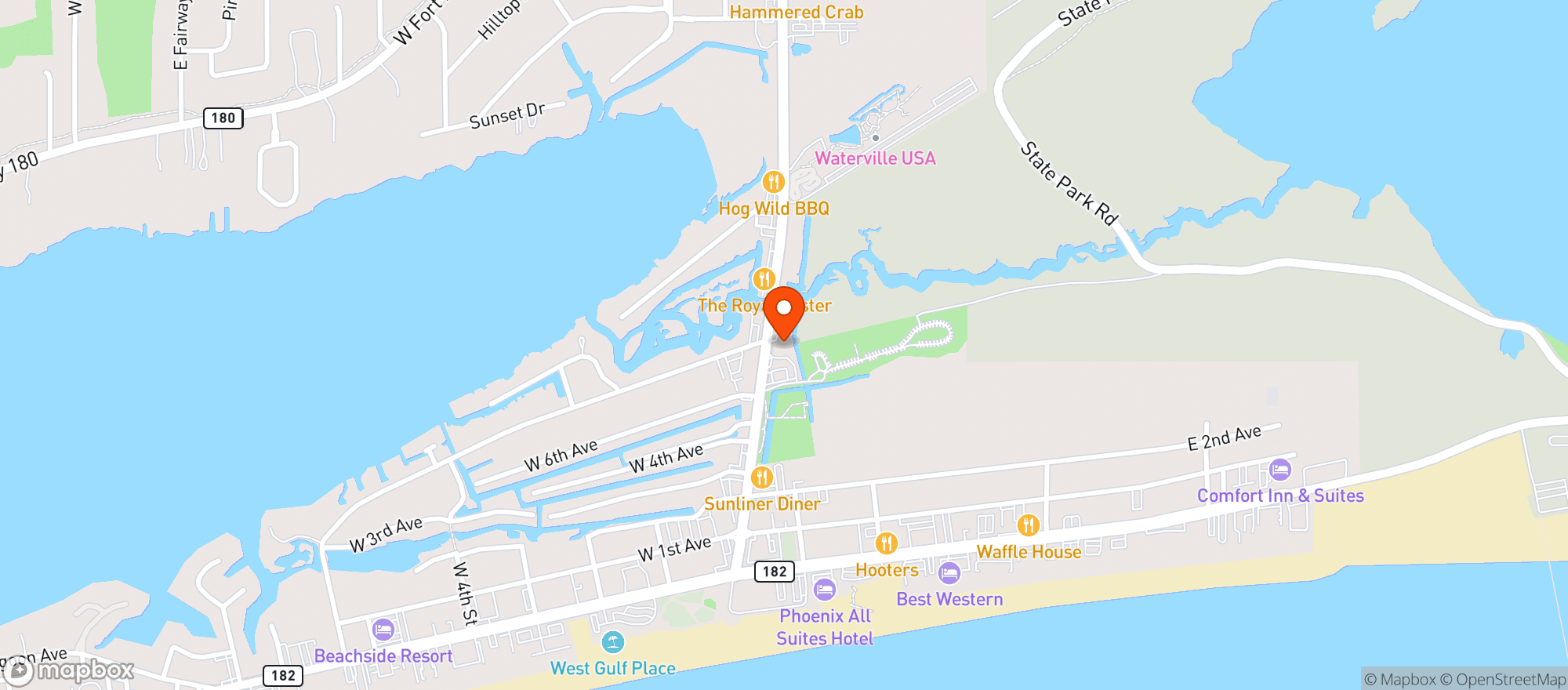Map showing Seedless Green - Gulf Shores