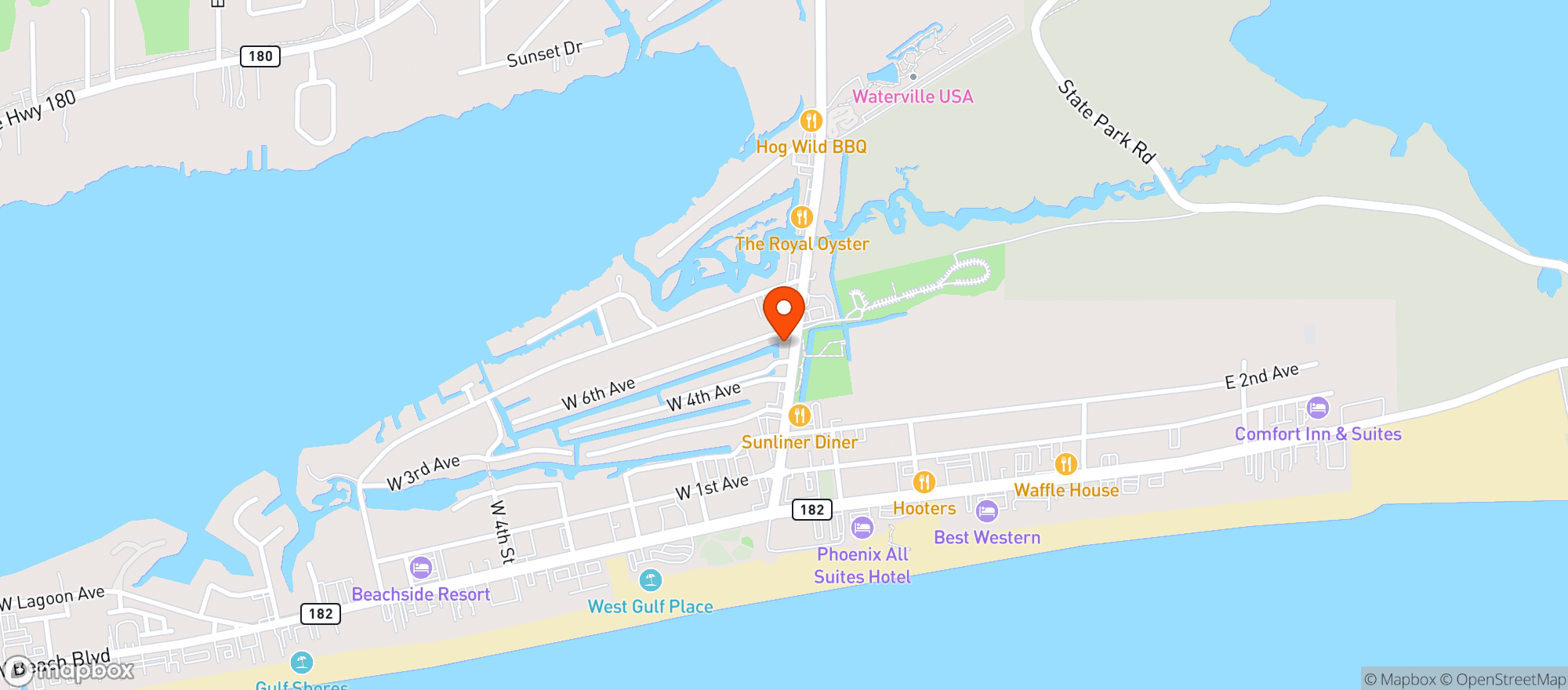 Map showing Papa Roccos