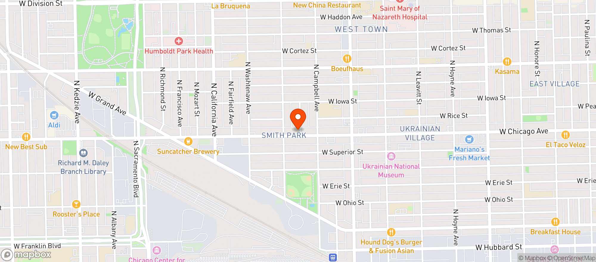Map showing Black Beetle Bar & Grill