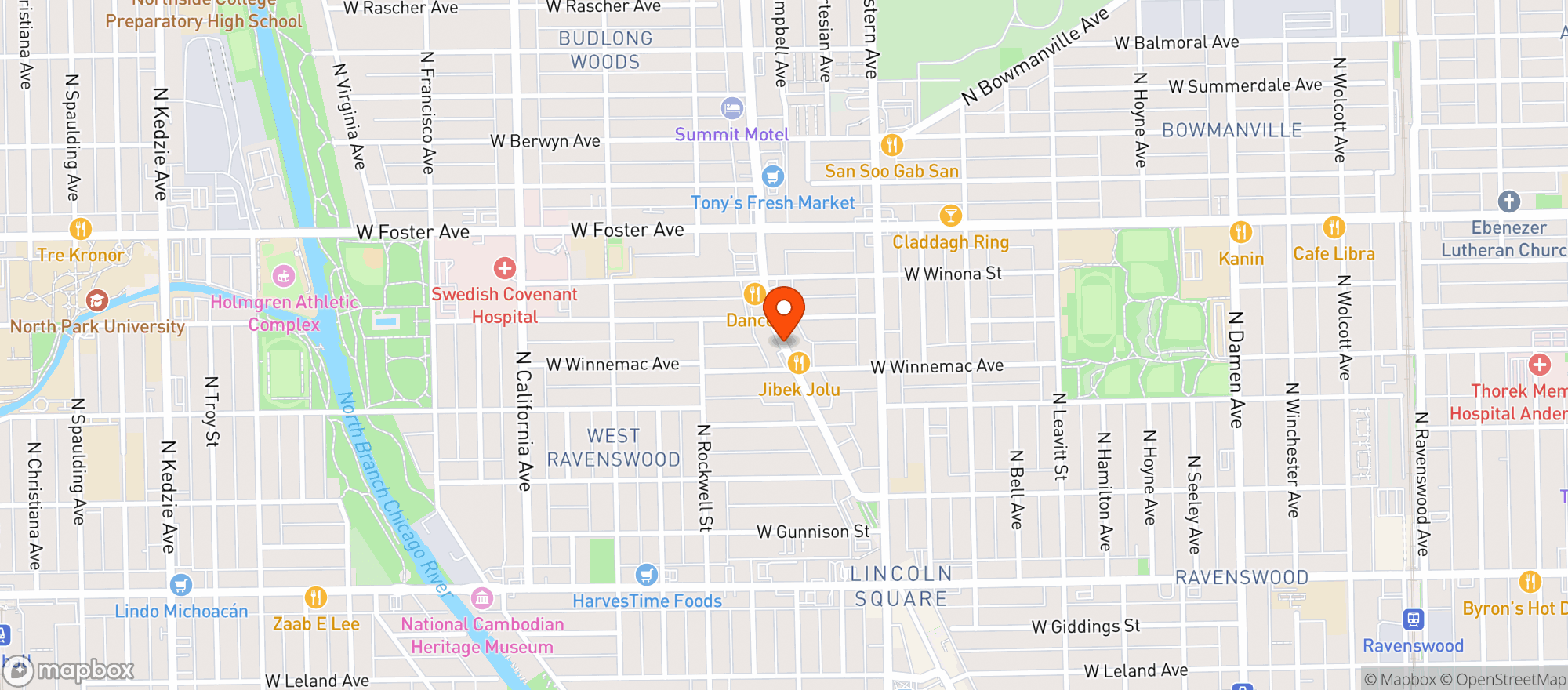 Map showing Atlantic Bar & Grill