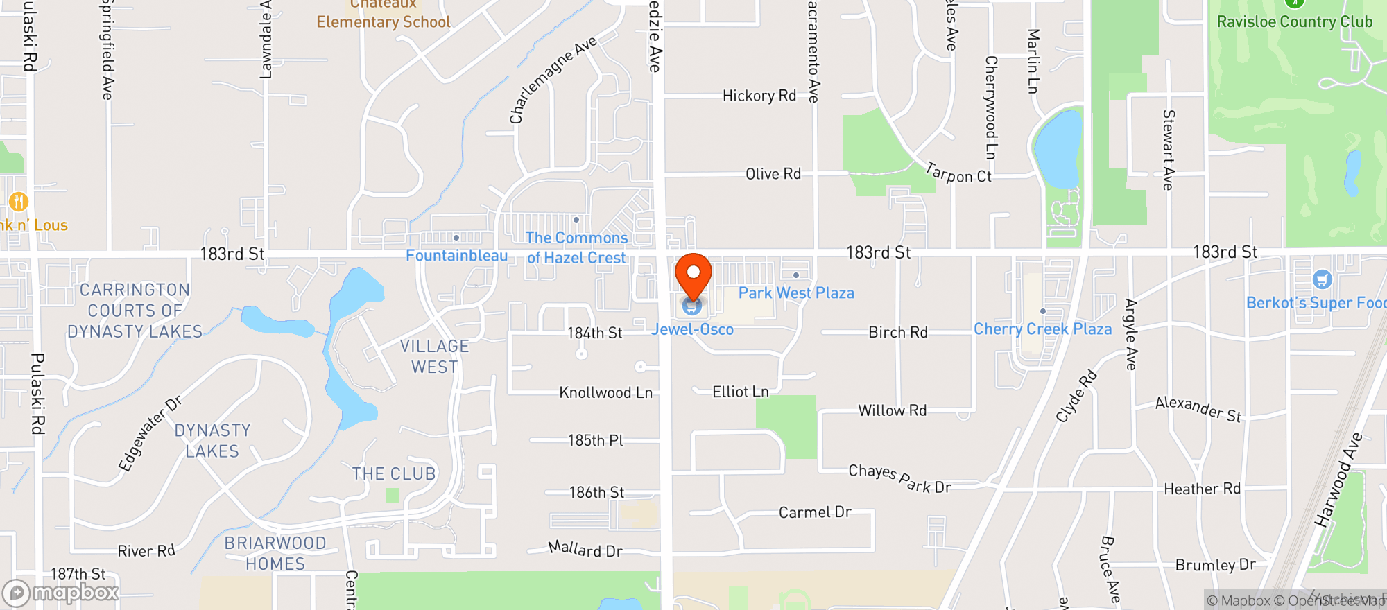 Map showing Osco Drug #0659/Homewood