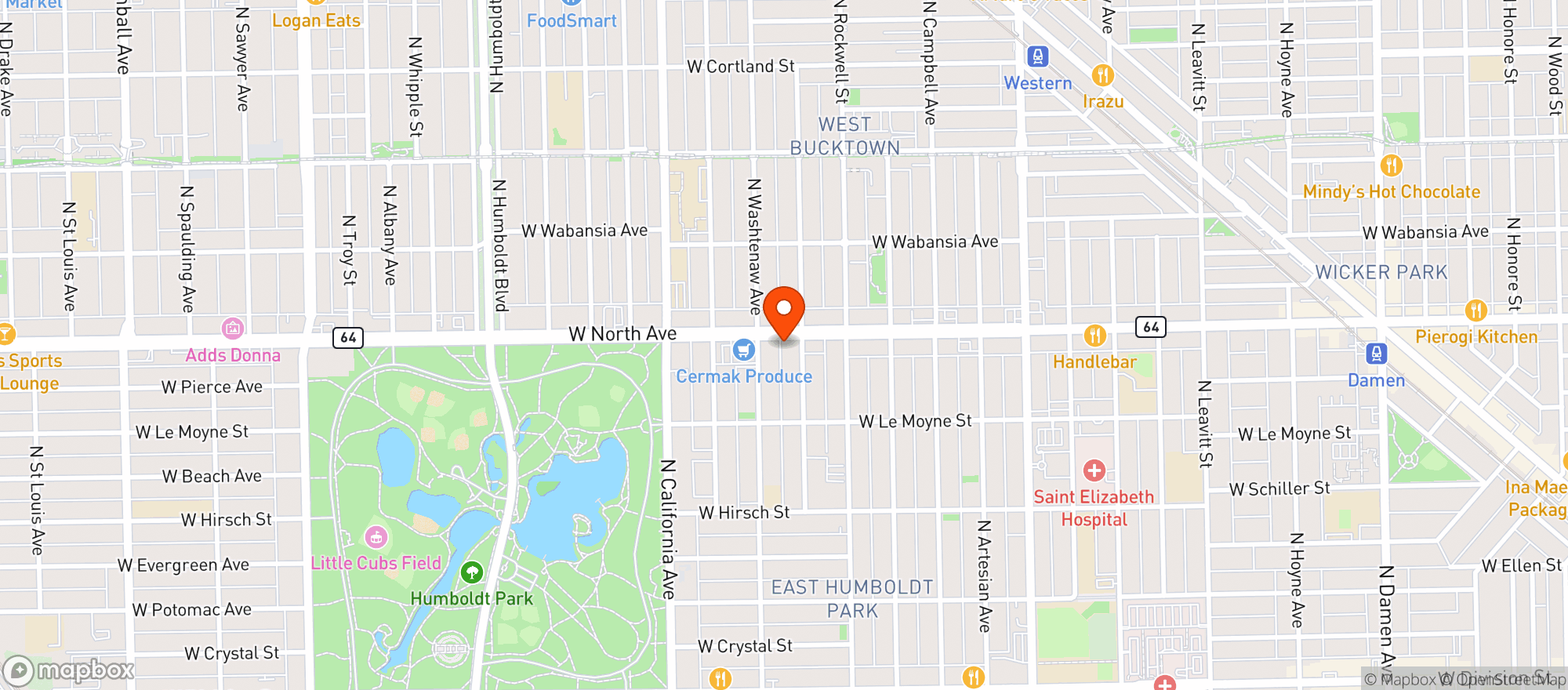 Map showing BOULEVARD SPORTS LOUNGE