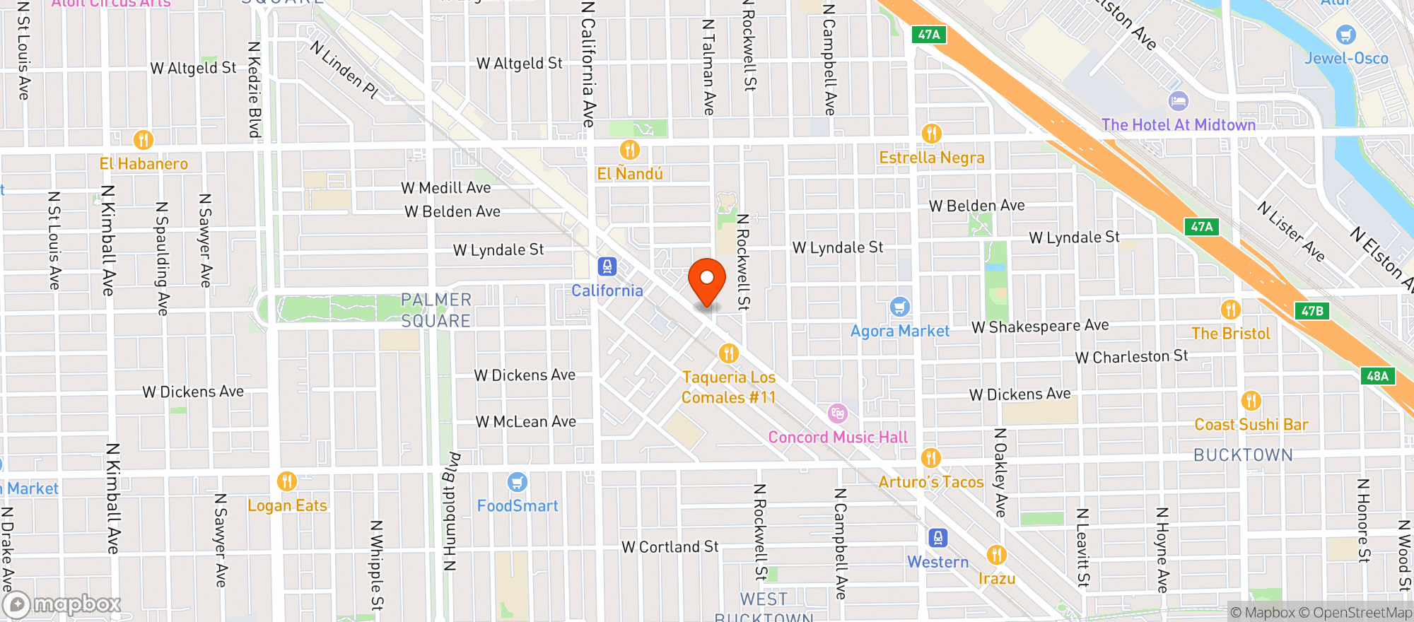 Map showing Navigator Taproom