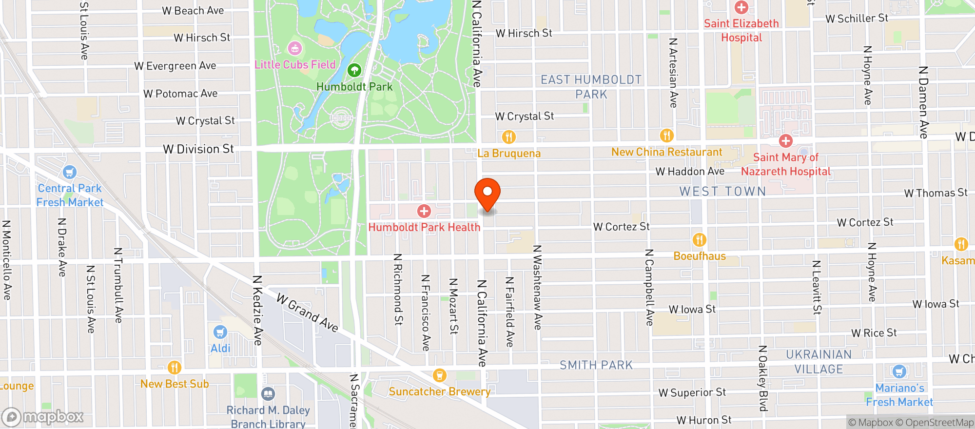 Map showing Humboldt House